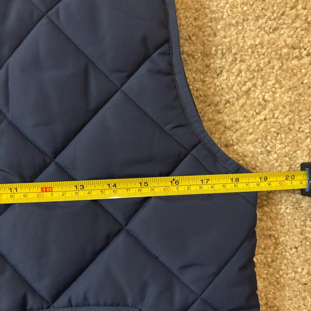 EUC J.Crew Blue Puffer Vest Size Small Quiet Luxury Minimalist Gorpcore - Picture 6 of 8